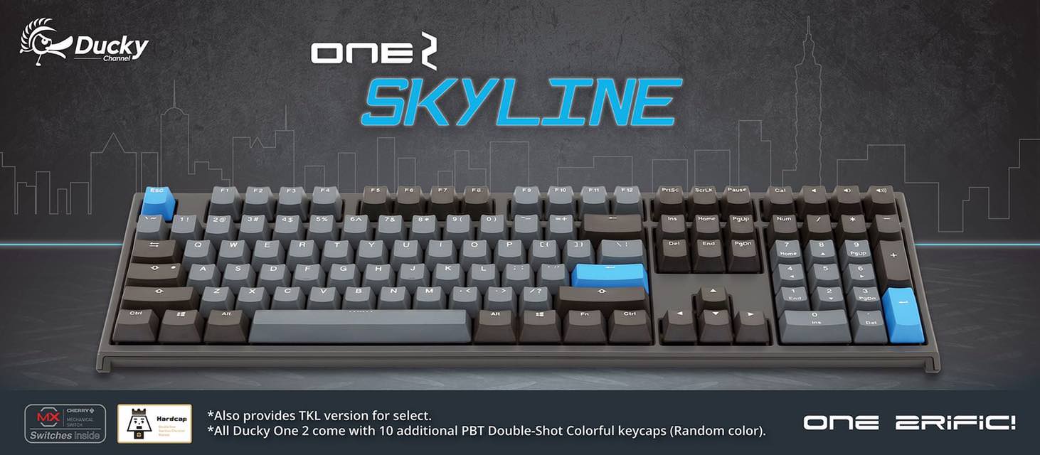 Bàn phím cơ Ducky One Skyline TKL Blue Switch 